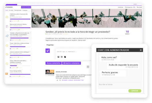 Composición de We are testers que representa Comunicación por chat