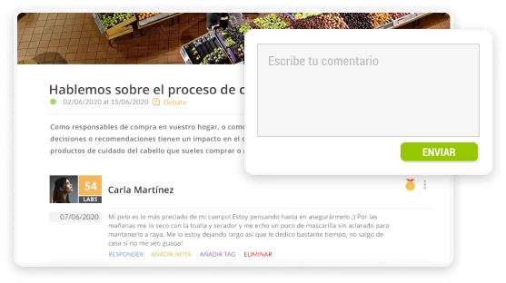 Composición de We are testers que representa Debates, tareas, retos...