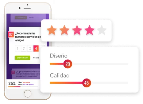 Composición de We are testers que representa Encuestas online