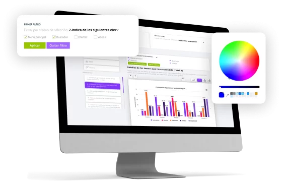Composición de We are testers que representa Tablas e informes a medida